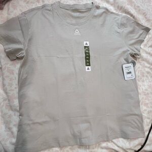 Reebok Crew Neck Logo Tee in Light Taupe